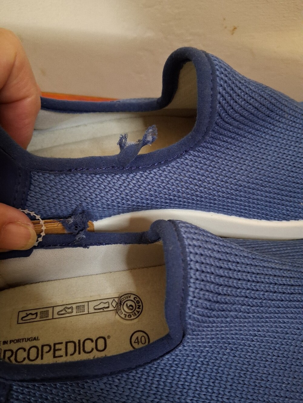 Arcopedico Women's Gaia Slip-On Comfort Stretch Shoes Blue with White Sole EU 40 - Picture 13 of 16